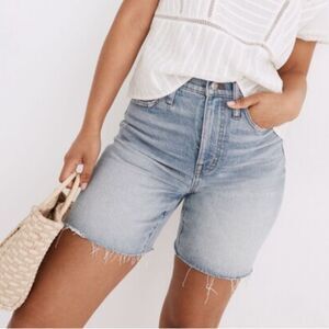 Madewell High Rise Mid Length Cut Off Shorts
